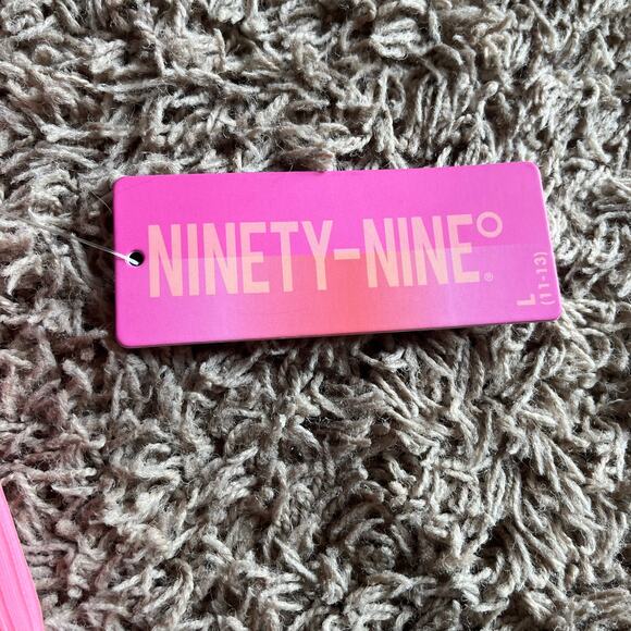 NWT! Juniors' Ninety-Nine° Pink Apron Crop Tankini Swim Top Size Large - Picture 4 of 7